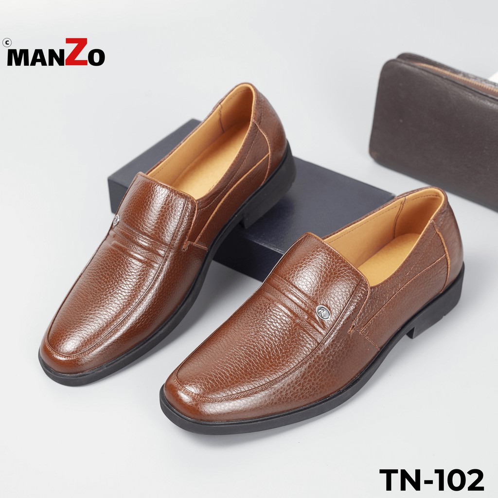 [Dùng làm quà tặng cho bố] Giày da nam cao cấp dành cho tuổi trung niên - Bảo hành 12 tháng tại Manzo - TN 102