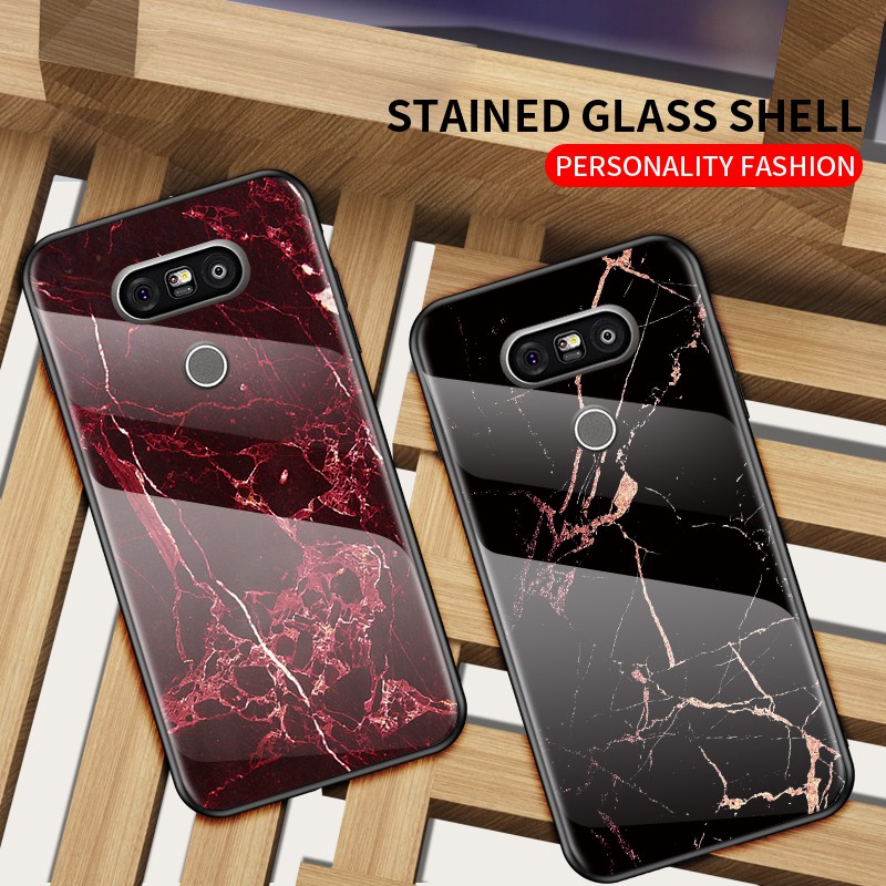 LG G5 G6 G7 G8 Thin G9 V60 Tempered Glass Phone Case Hard Cover