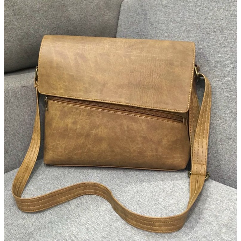 Túi đeo chéo da nam nữ NP15 Đi học đi chơi đi làm