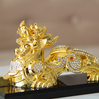 Tỳ Hưu Tiền Tài Phúc Lộc, linh vật phong thủy mạ vàng, đem lại may mắn cho gia chủ