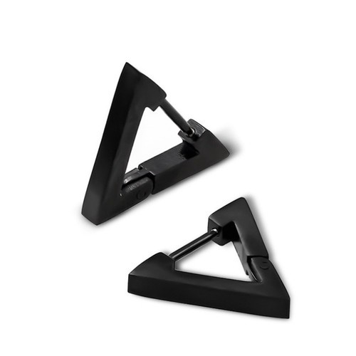 Bông Tai Nam Khoen Hình Tam Giác Titan Không Đen TT 2425