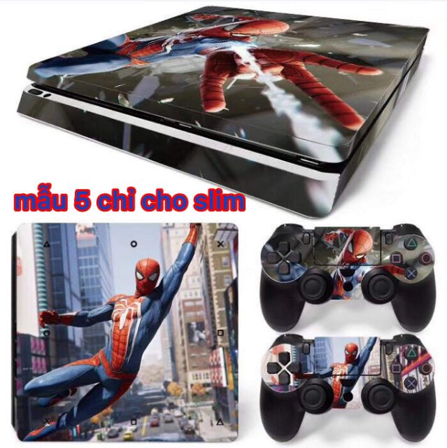 Dán skin lụa ps4 slim pro 5 mẫu người nhện dán Ps4 SP