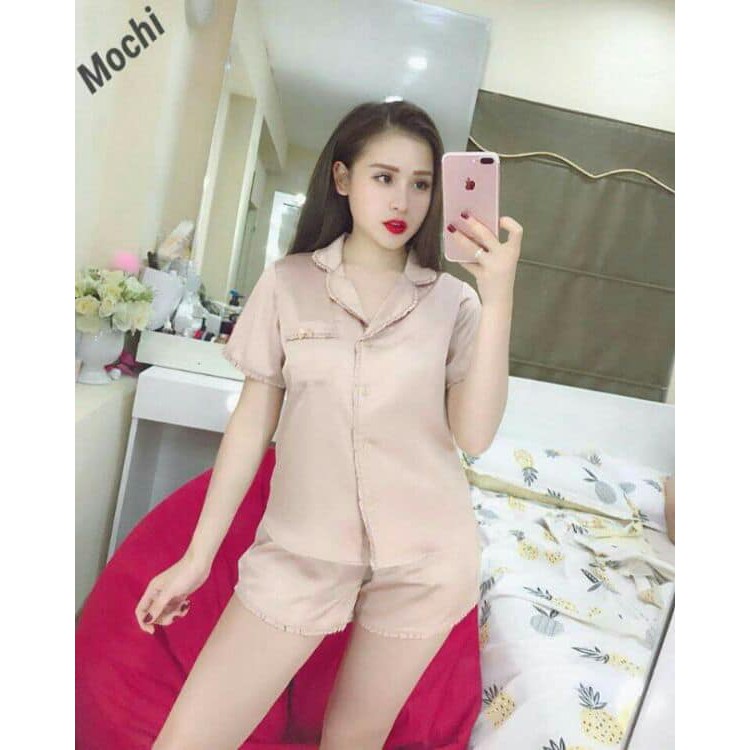 Set  Đồ Bộ Pizama Nữ Mặc Nhà Phi Lụa Cao Cấp Đơn Giản Tinh Tế Form QC Cực Đẹp Kèm Hình Thật Tự Chụp