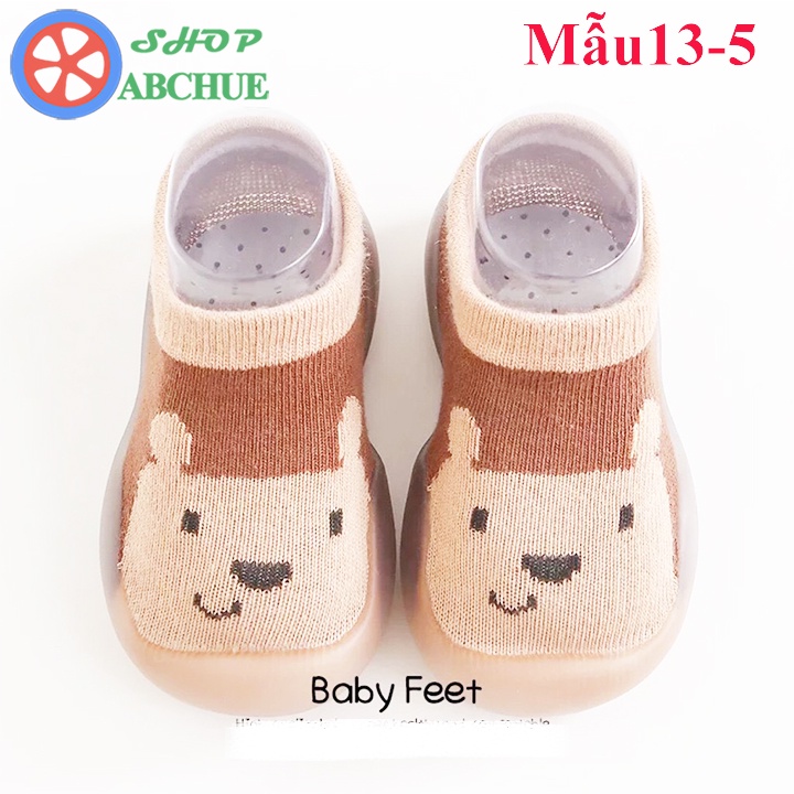 Giày Bún Tập Đi Cho Bé Họa Tiết Hình Thú Vải Len Thoáng Khí Mẫu Mới 2020