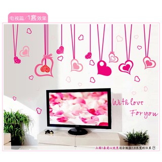 Decal dán tường dây thả trái tim