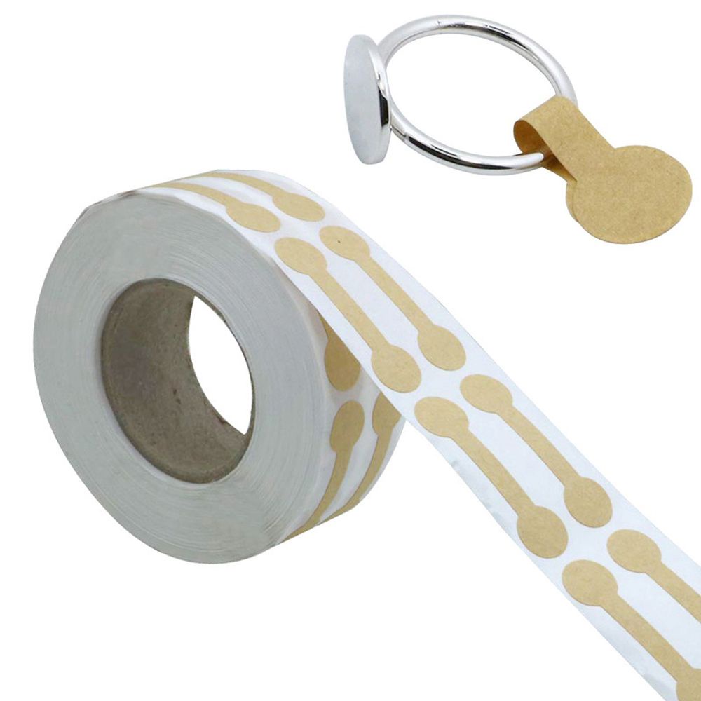 Set 500 thẻ giấy Kraft trơn nhiều màu sắc tự dính dùng làm nhãn giá cho nhẫn/ vòng tay/ vòng cổ đồ trang sức