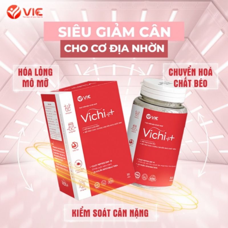 VICHI++ Tặng Kèm Detox Khóa Cân - Hộp 30v Chuyên Dành Cho Cơ Địa Lờn (Nhờn) Giảm Cân.