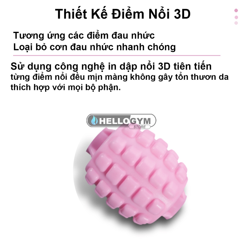 (Xả kho) Con Lăn Massage 360 Độ HelloGym,Làm Giảm Cơ Bắp Tay / Bắp Chân / Mỏi Cổ Tiện Dụng Chất Lượng Cao