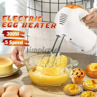 300W Electric Egg Beater Hand Mixer Stainless Steel Whisk Milk Cake Flour Baking