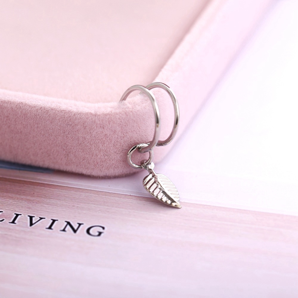 Hoa tai dạng kẹp hình chiếc lá thời trang cho nữ