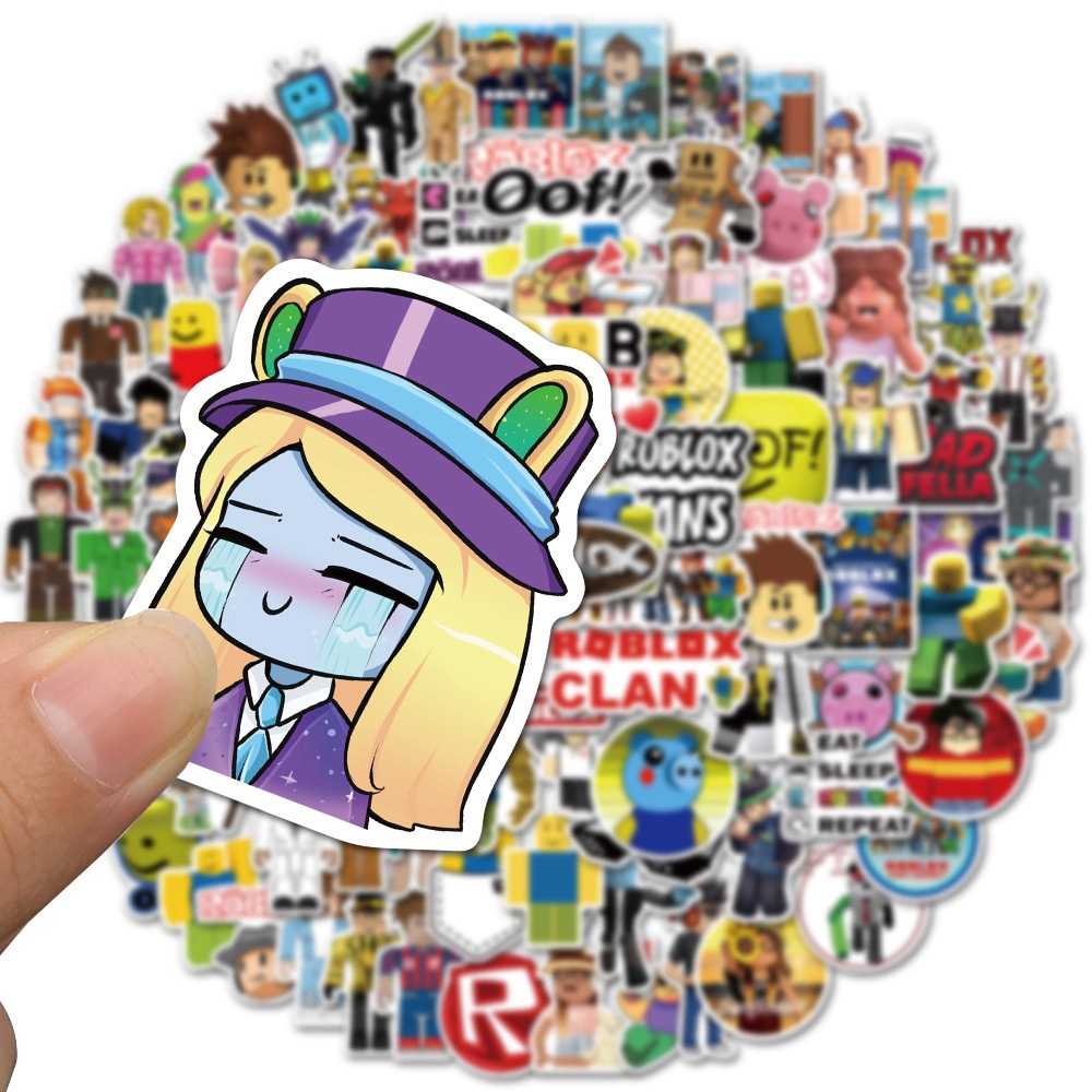 100Pcs/Set ❉ Roblox Series A VR Games DynaBlocks Stickers ❉ DIY Fashion Luggage Laptop Skateboard Decals Doodle Stickers