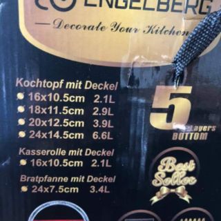 BỘ NỒI ANGELBERG Đức 6 món