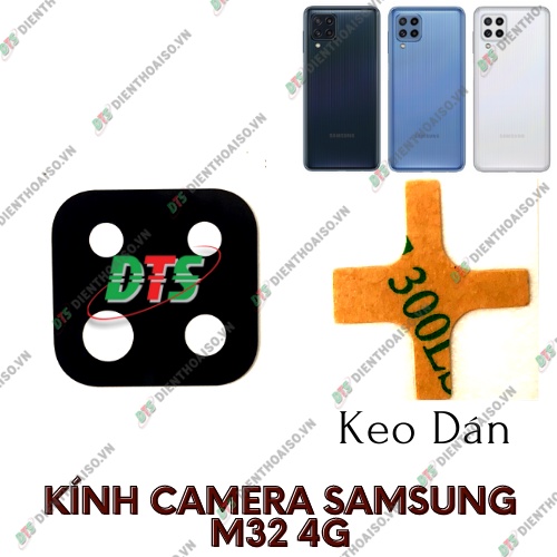 Kính camera samsung m32 4g kèm keo dán