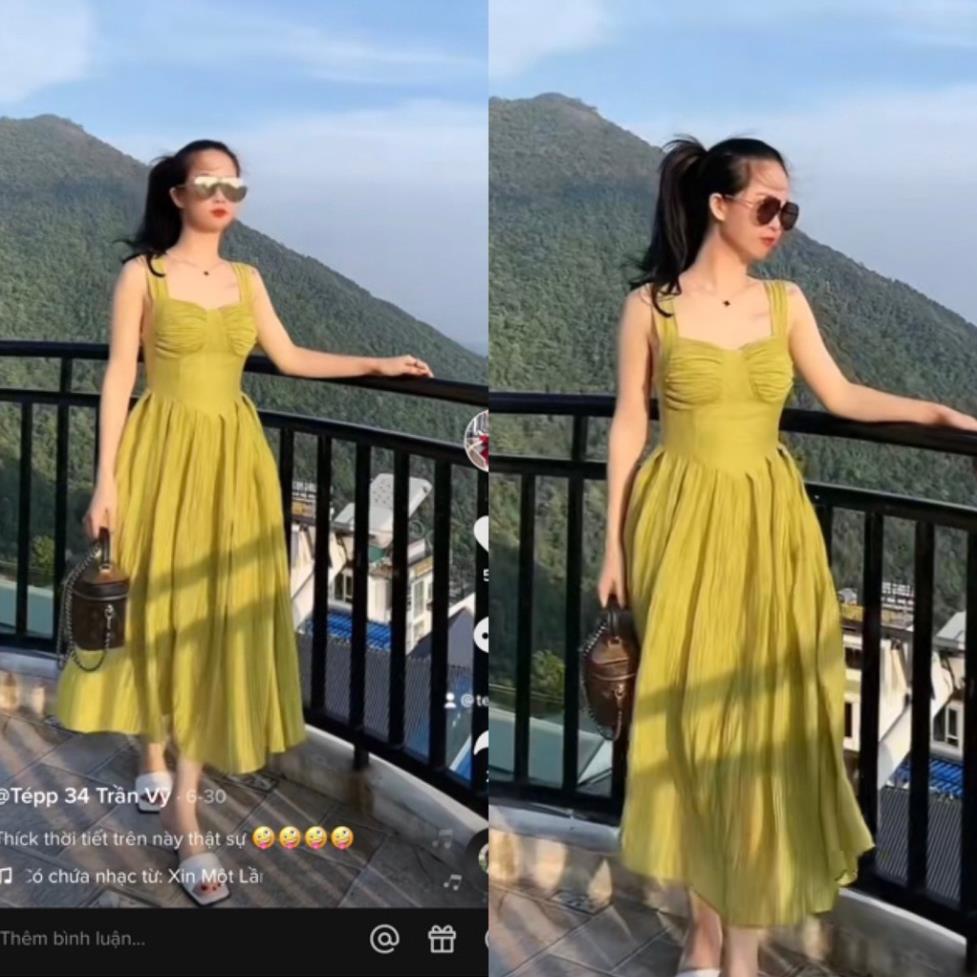 Đầm Váy Xoè 2 Lớp Có Mút Ngực QC Tiểu Thư Cao Cấp