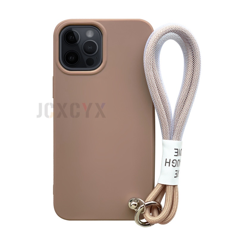Ốp Điện Thoại Có Dây Gài Cho Iphone 12 11 13 Pro Max XR X XS Max 7 8 Plus SE