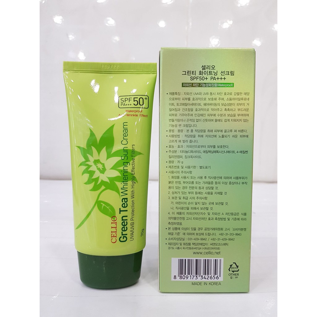 Kem Chống Nắng Cellio Sun Cream SPF50 PA+++ 70g Hàn Quốc