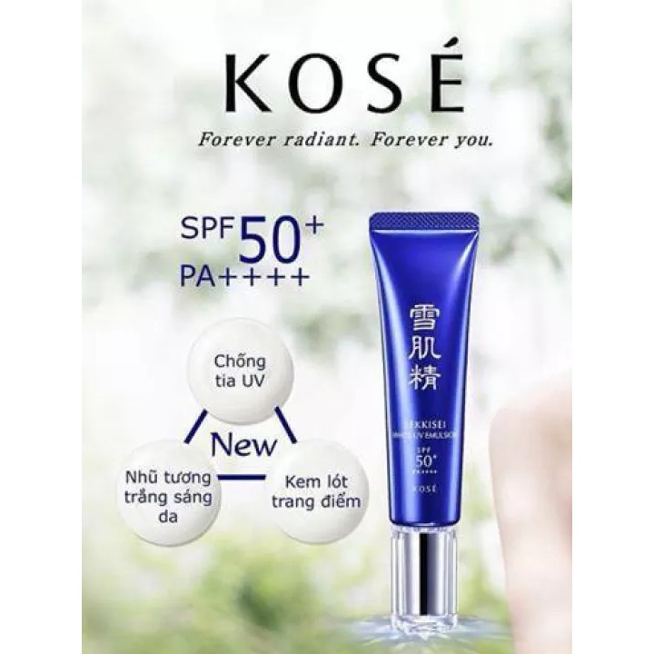 Kem dưỡng ngày Kose Sekkisei White UV Emulsion Spf 50+ PA ++++