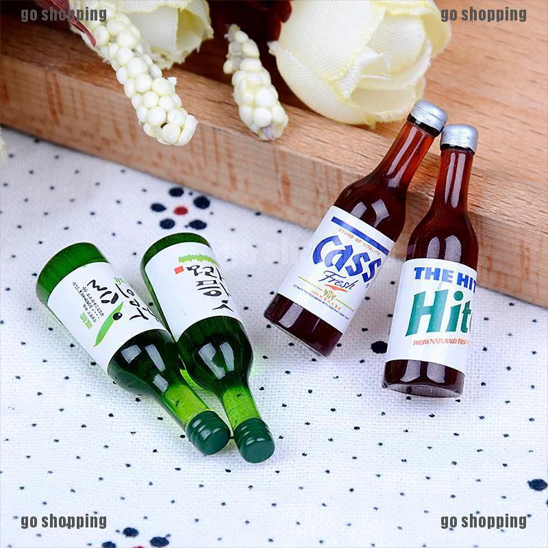 Set 4 Chai Rượu Mini Tỉ Lệ 1:12 Trang Trí Nhà Búp Bê