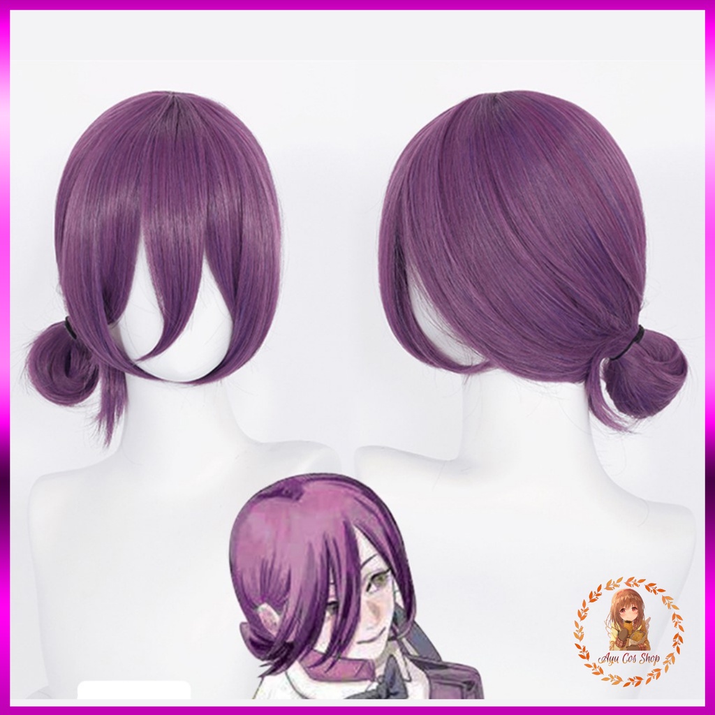 Wig/tóc giả cosplay Reze Chainsaw Man màu tím than