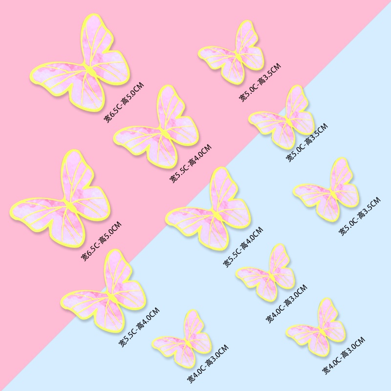 phụ kiện trang trí bánh kem  [FREESHIP❤️] set bướm giấy chi tiết ánh kim