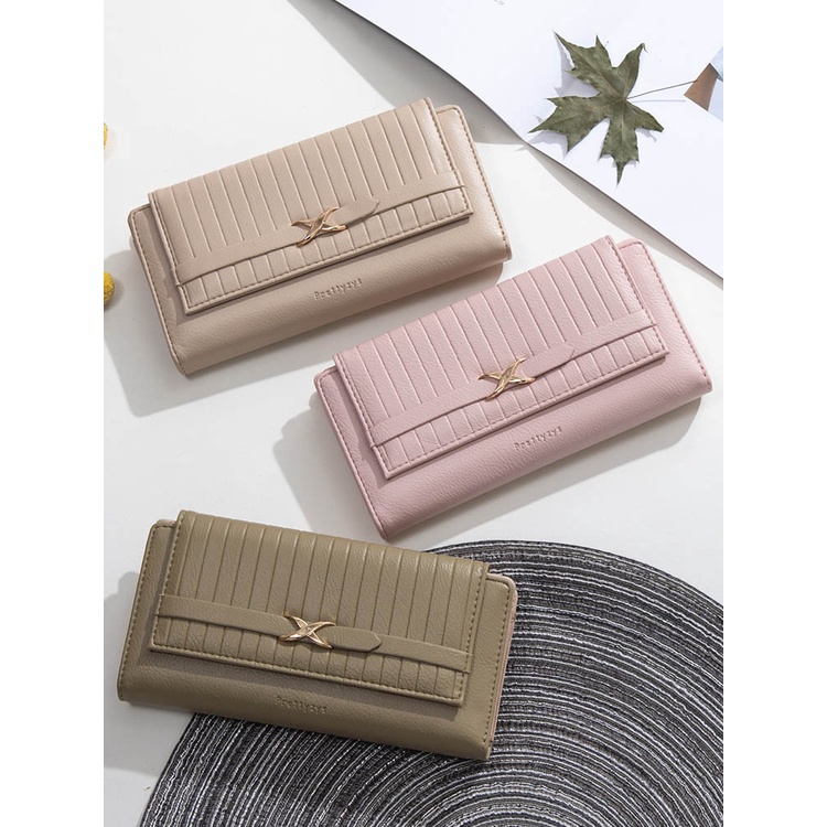 Ví Da PU Dáng Dài Thiết Kế Trẻ Trung Hợp Thời Trang Cho Bạn Gái