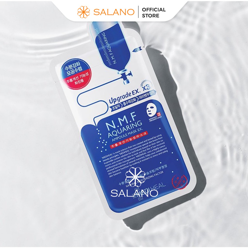 Mặt nạ hàn quốc giấy trắng da giảm mụn dưỡng ẩm chống lão hóa MEDIHEAL N.M.F Aquaring Ampoule SALANO MNSLN74 30g | BigBuy360 - bigbuy360.vn