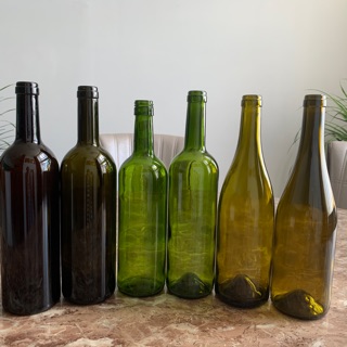 combo 5 vỏ chai thuỷ tinh dáng bầu - không nắp.
