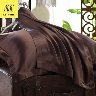 Không nối vải - drap giường ga giường lẻ phi lụa thương hiệu at home mát mịn - màu nâu socola