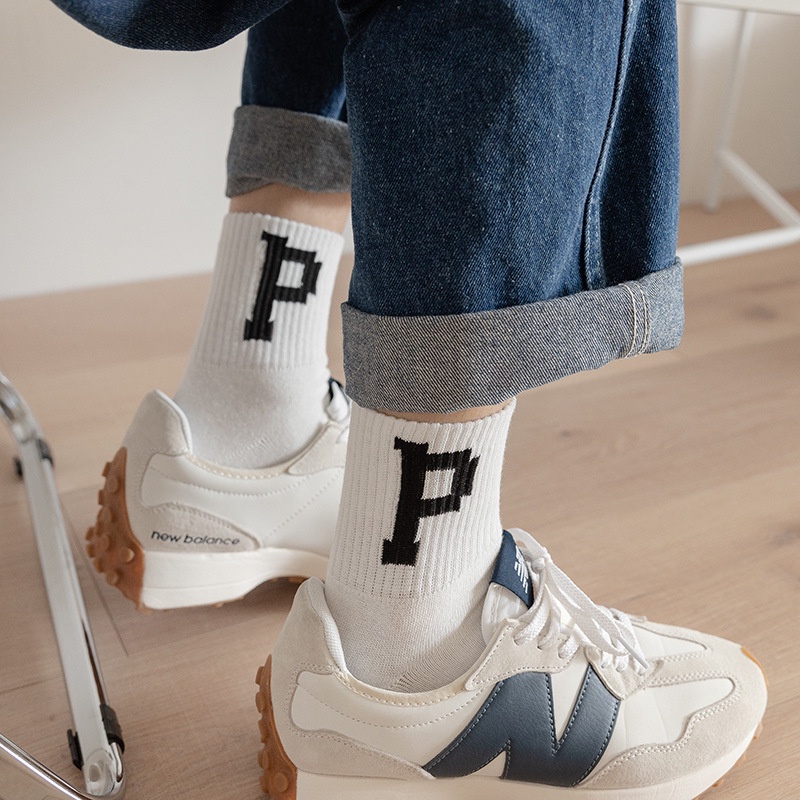 Vớ thể thao WAFNHA D668 cotton trơn dày thấm hút mồ hôi thời trang