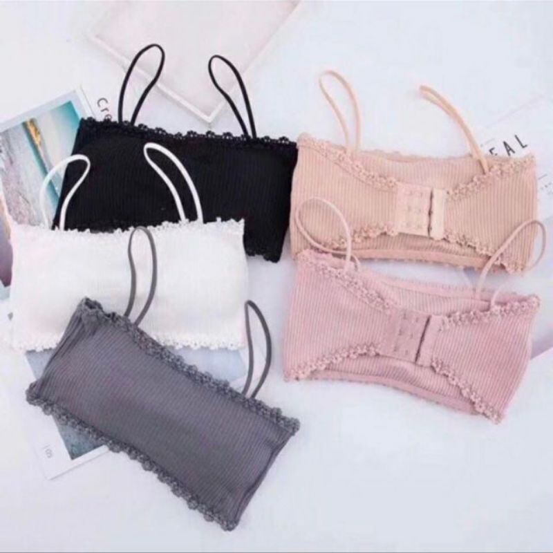 Áo Bra Gân Tăm Phối Viền Ren Cài Sau - Co Giãn 4 chiều Thoải Mái Thoáng Mát