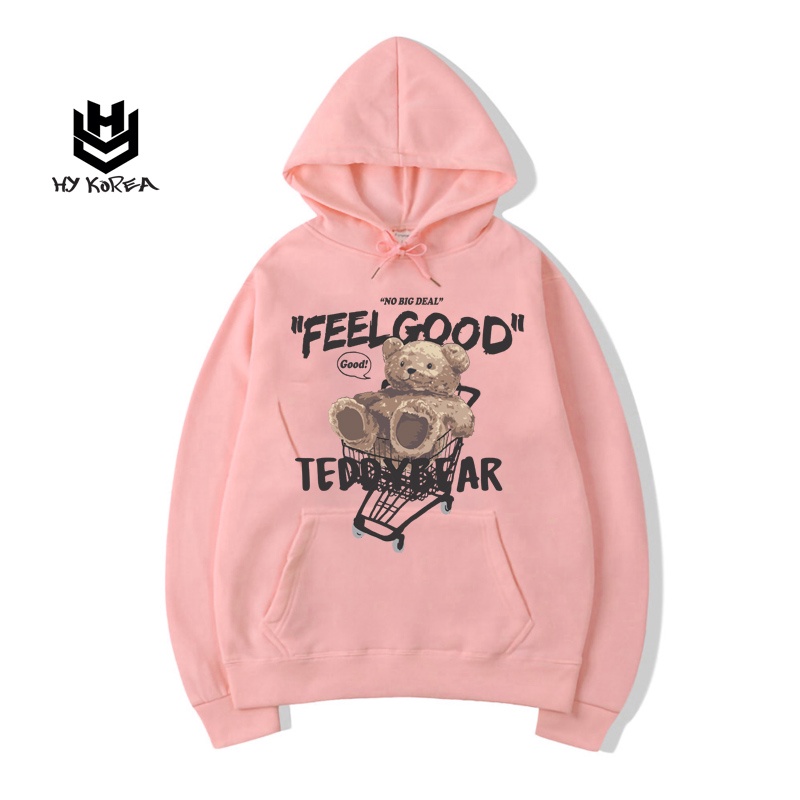 Áo Hoodie HY KOREA Vải Nỉ Nam Nữ TeddyBear 345 Nỉ Sweater Unisex Cute.