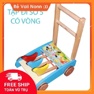 Xe tập đi bằng gỗ song son cho bé - xe tập đi bằng gỗ 3 con chim