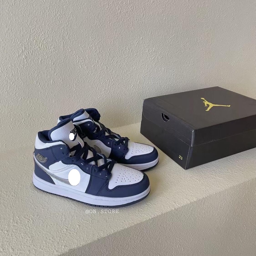 Giày thể thao sneaker Jordan 1 xanh than NAVY cổ cao thấp, Giày JD vàng đen cực chất Full Box | BigBuy360 - bigbuy360.vn