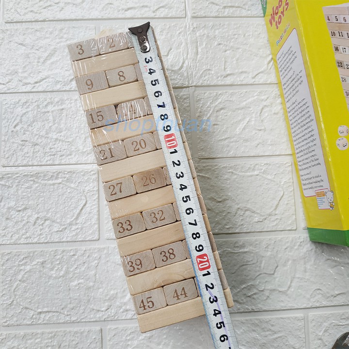 Bộ đồ chơi rút gỗ cỡ lớn 54 miếng có 4 cục xúc sắc  - size lớn