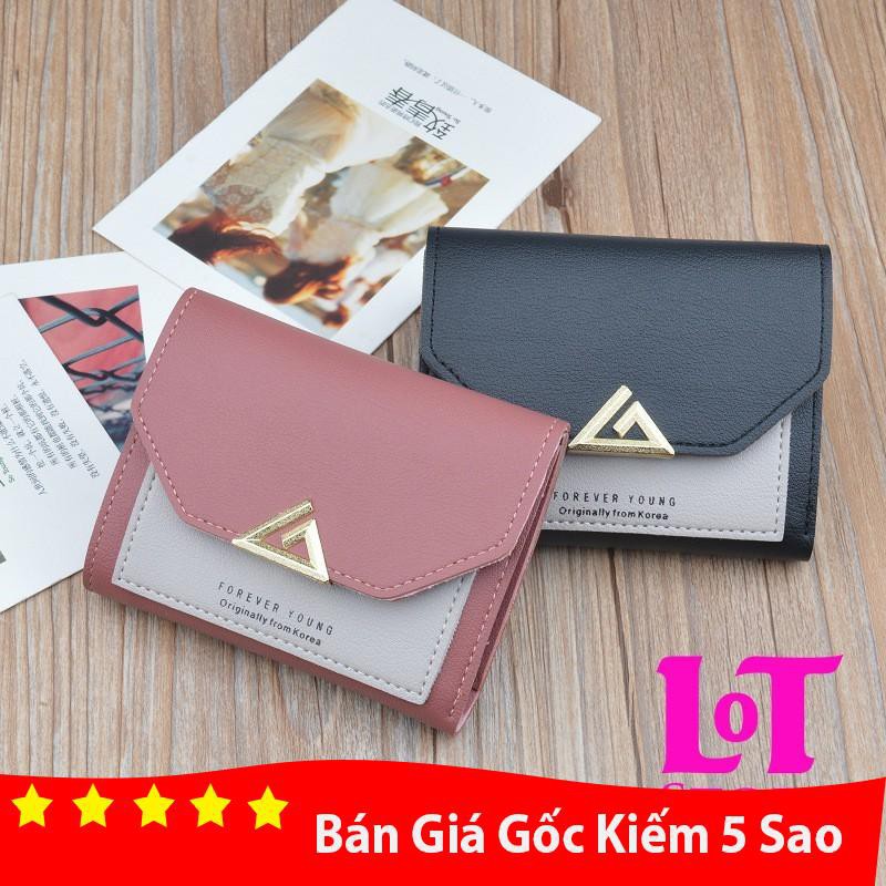 Ví nữ ngắn logo tam giác hot trend giá sỉ