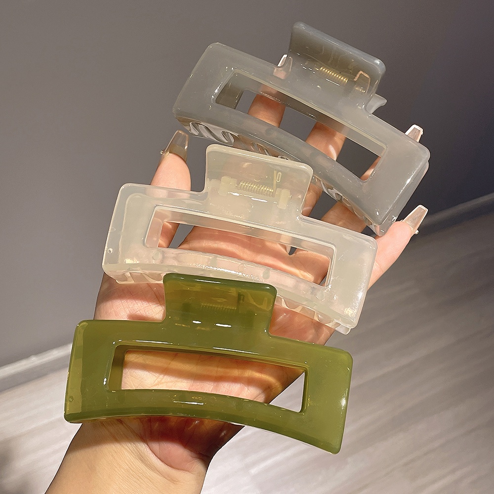Kẹp tóc càng cua AY acrylic trong suốt thiết kế bướm/ vuông/ nhiều mẫu tùy chọn xinh xắn cho nữ