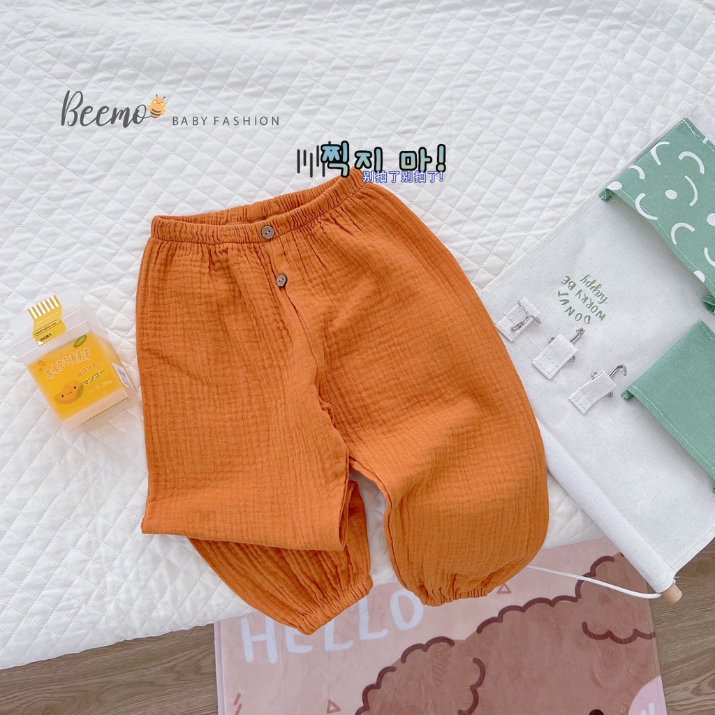 Quần dài cho bé gái BEEMO, Chất liệu xô cotton, kiểu dáng xinh xắn B213