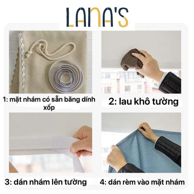 [ẢNH THẬT - 50++ MẪU] Rèm Canvas Dán Tường Đa Năng Không Cần Đóng Đinh, Khoan Đục