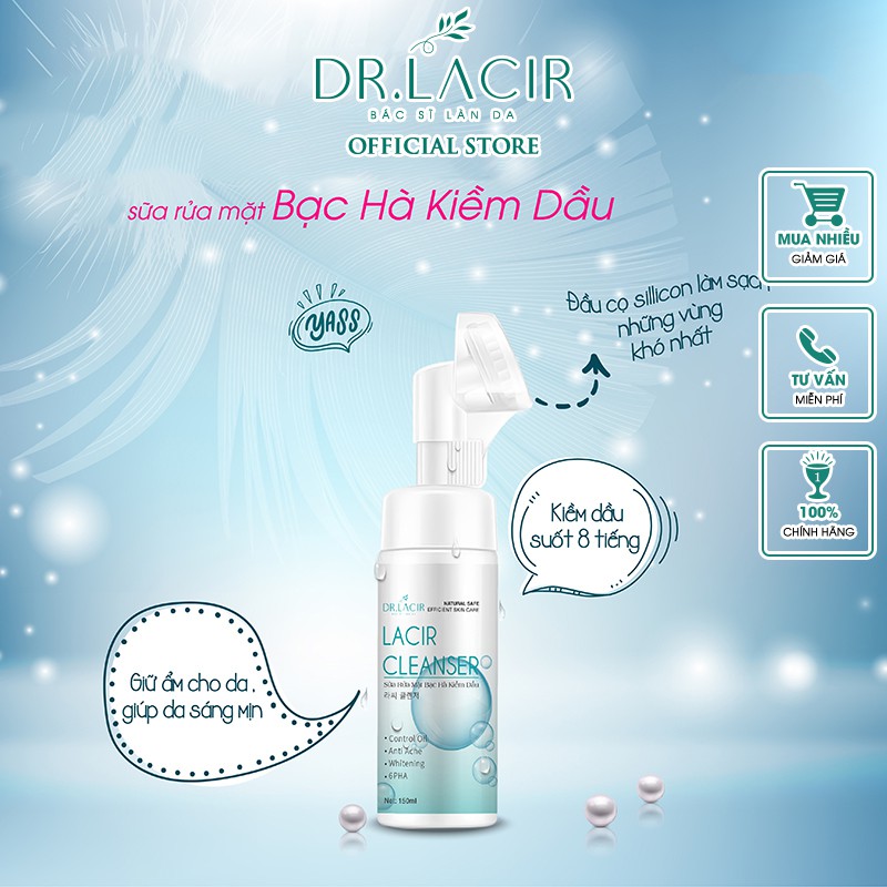 SỮA RỬA MẶT BẠC HÀ KIỀM DẦU-LACIR CLEANSER #DR01