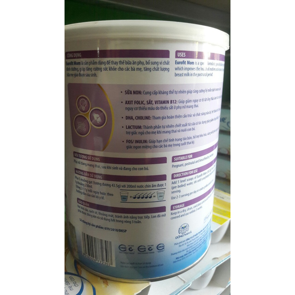 SỮA BỘT EUROFIT MOM 900G (DATE:2021)