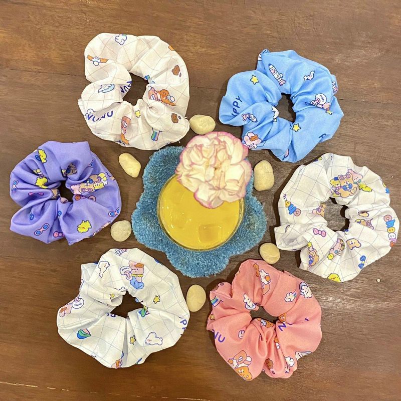 Z0243 Dây Cột Tóc Scrunchies Nhiều Mẫu Dễ Thương Xinh Xắn