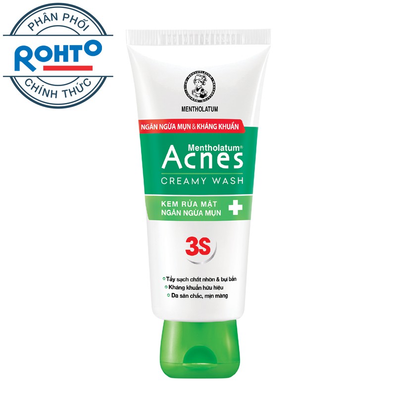 Compo 2 sản phẩm ACNES 3S (Creamy Wash 100g + Sealing Jell Gel 2g)