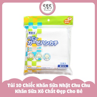 Túi 10 Chiếc Khăn Sữa Nhật Chu Chu - Khăn Sữa Xô Chất Đẹp Cho Bé