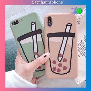 Ốp lưng Silicon hình ly trà sữa trân châu dành cho điện thoại IPhone 6/6s/7/8 Plus X/Xs 11 pro max xr - a26