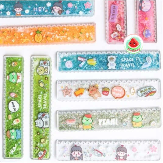 Thước kẻ 15cm,20cm acrylic trong suốt ngộ nghĩnh 🍉Duashop🍉