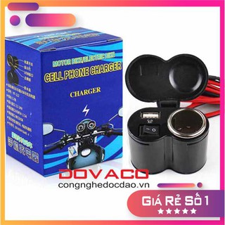 Bộ chế sạc điện thoại trên xe máy V6