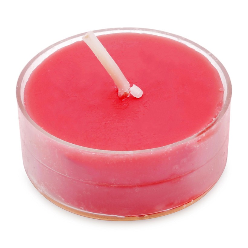 Hộp 8 nến tealight thơm đế nhựa Miss Candle FTRAMART NQM2059 (Đỏ, Hương dâu)