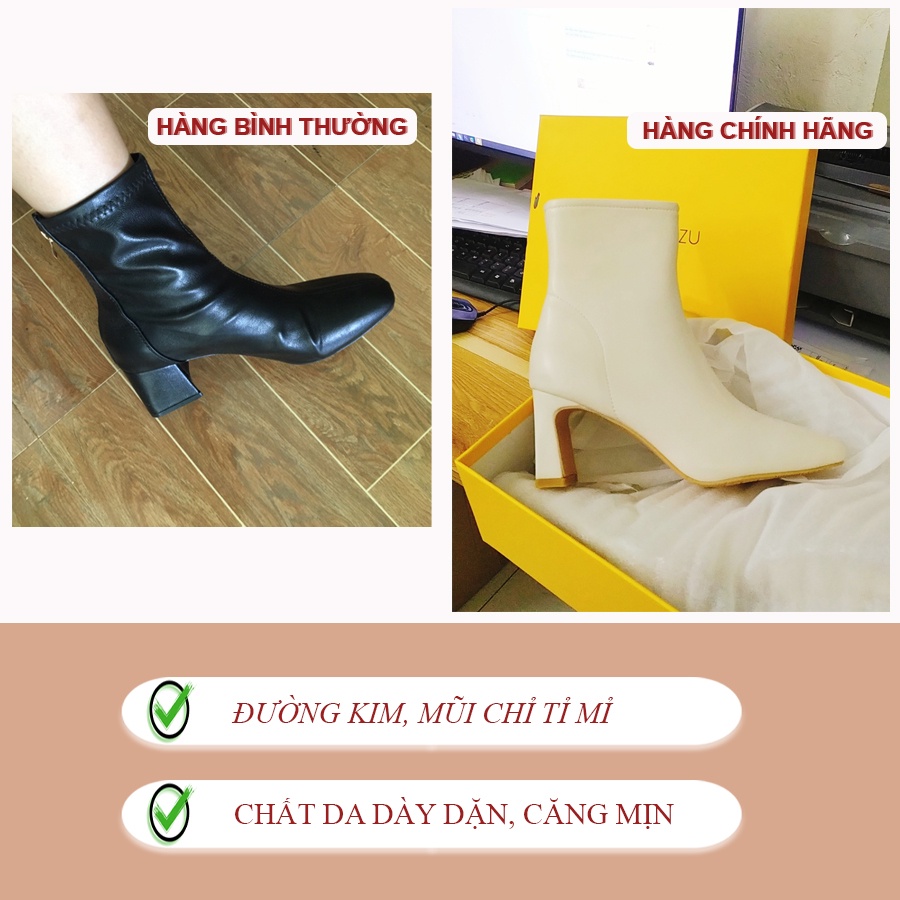 Boot nữ cao cổ thời trang cá tính khóa kéo mũi vuông đế 6 phân Bốt da nữ cao cấp chính hãng YLT MSP: 606-1 Clidstore | BigBuy360 - bigbuy360.vn