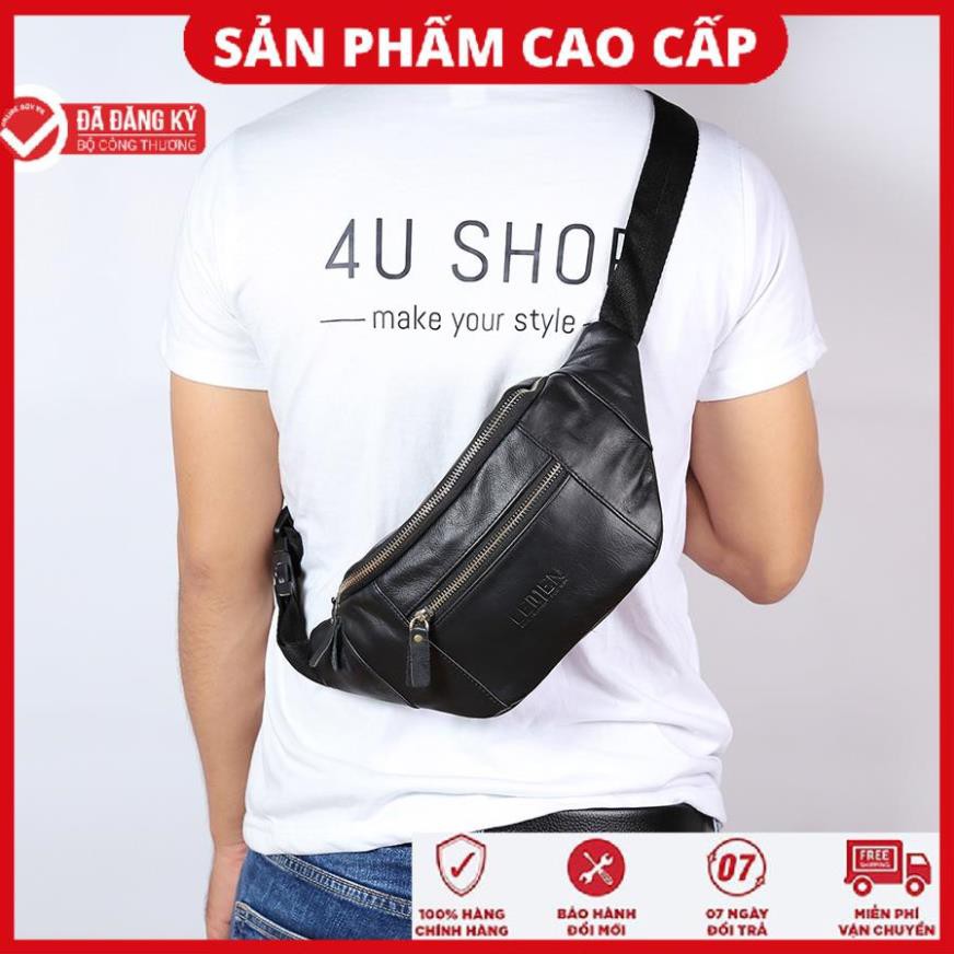 Túi Đeo Chéo Bụng Da Bò 4U Cao Cấp Thời Trang DB285