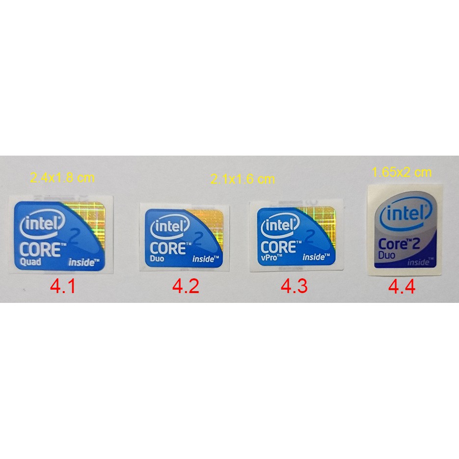 Tem Intel Xeon, Core2, Atom, Pentium, Celeron / Tem dán máy tính ( Sticker ) PC Laptop